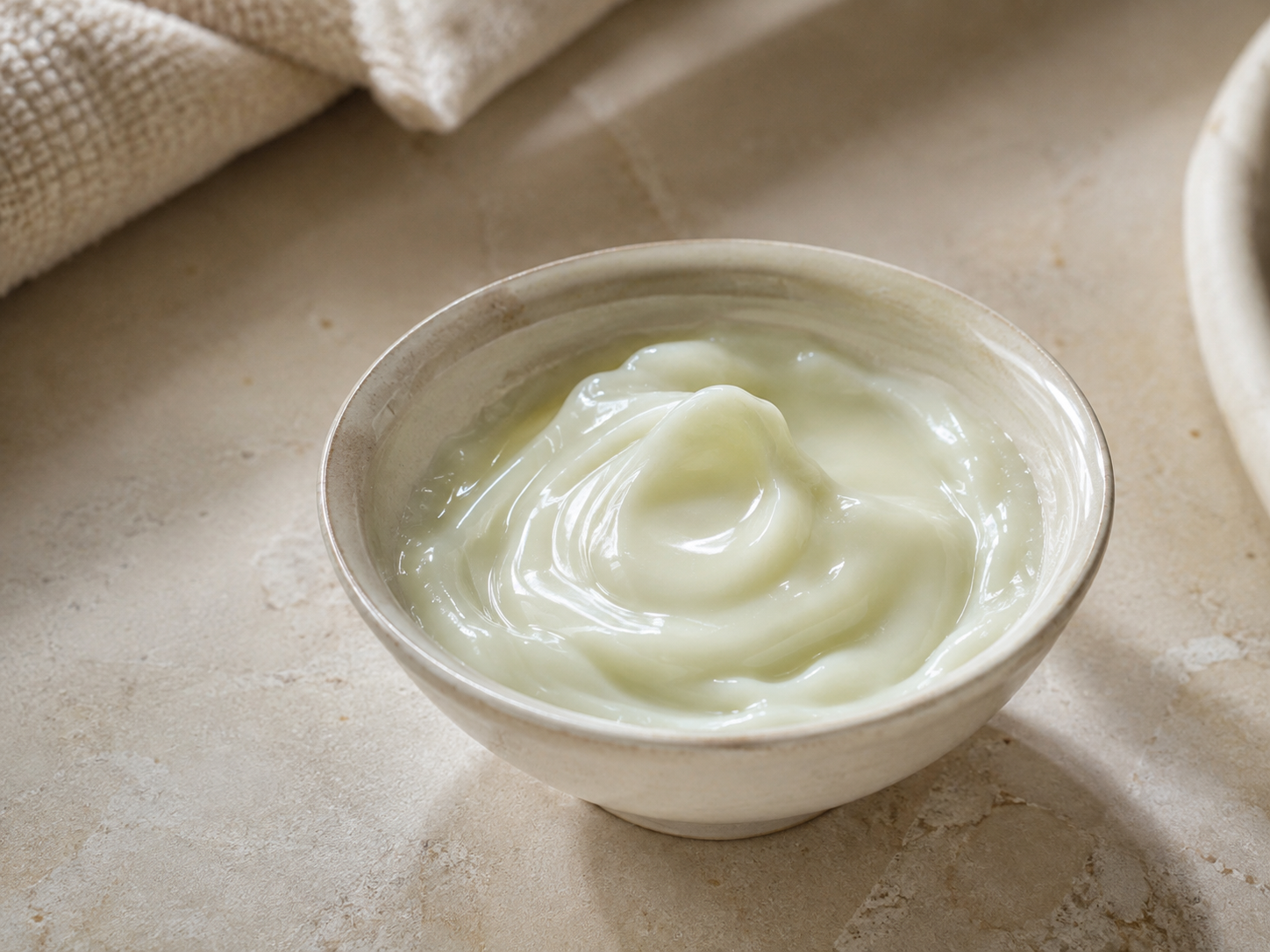 Simple at-home skincare mixture prepared in a small bowl